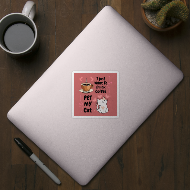Coffee and Cat Love – Cute Funny Pet Lover Quote Graphic by MakerMind8.2